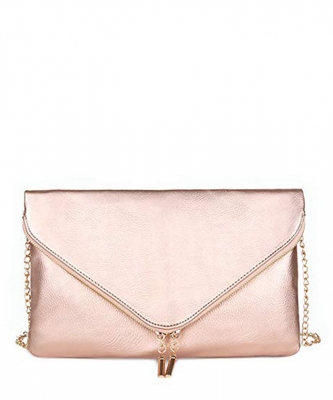 Large Clutch Design Faux Leather Classic Style WU024 RGOLD